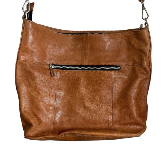 Still Nordic Leather Cross Body Purse Caramel Brown 14 in x 12 in x 5 in - Picture 4 of 10
